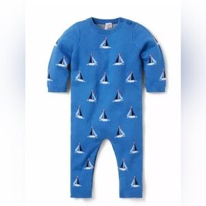 NWT Janie and Jack Baby Sailboat Sweater One-Piece Size 3-6M
